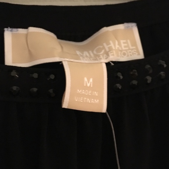 NWT Michael Kors Slit Shoulder Womens Black  Top - Picture 4 of 7